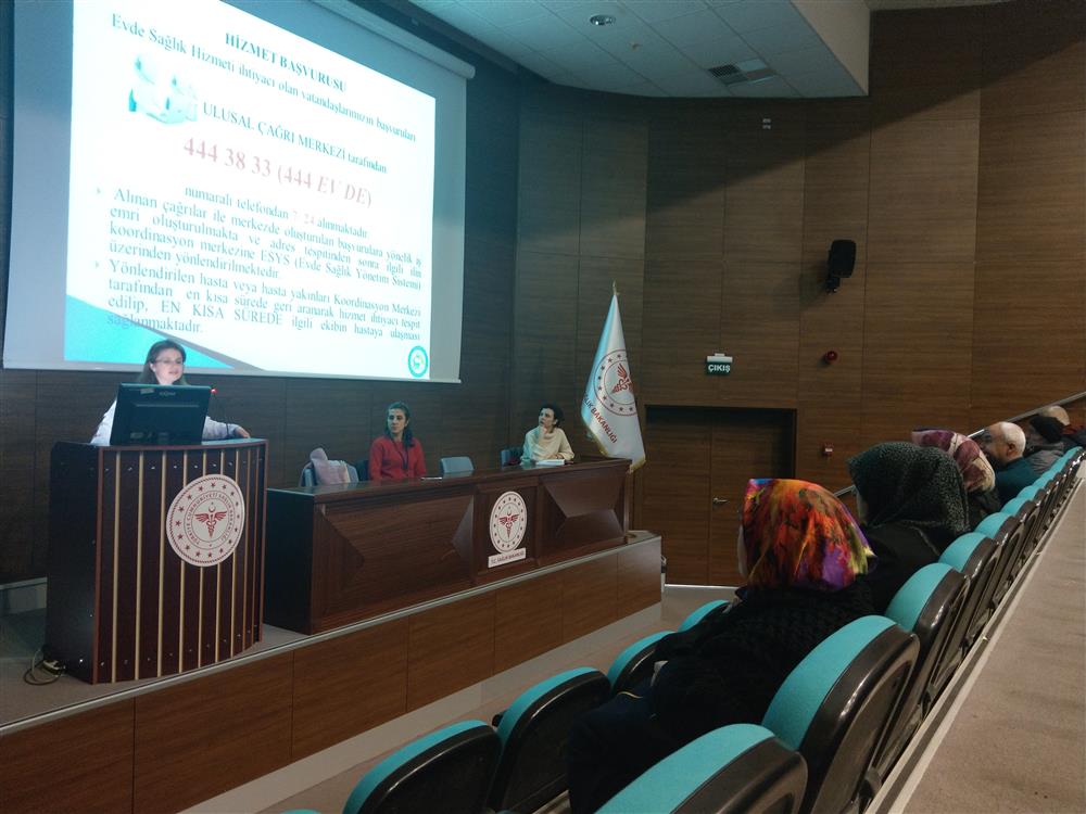 21 Ocak 2020 Tarihinde Atatürk Şehir Hastanesi Evde Sağlık Birimi tarafından evde sağlık hasta yakınlarına Evde Sağlık Hastasına Tıbbi Yaklaşım Eğitimi verilmiştir.
